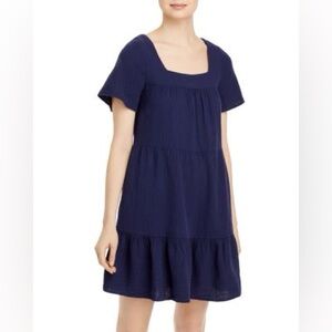 RAILS Valentina Gauze Cotton Dress mini tunic navy admiral blue S